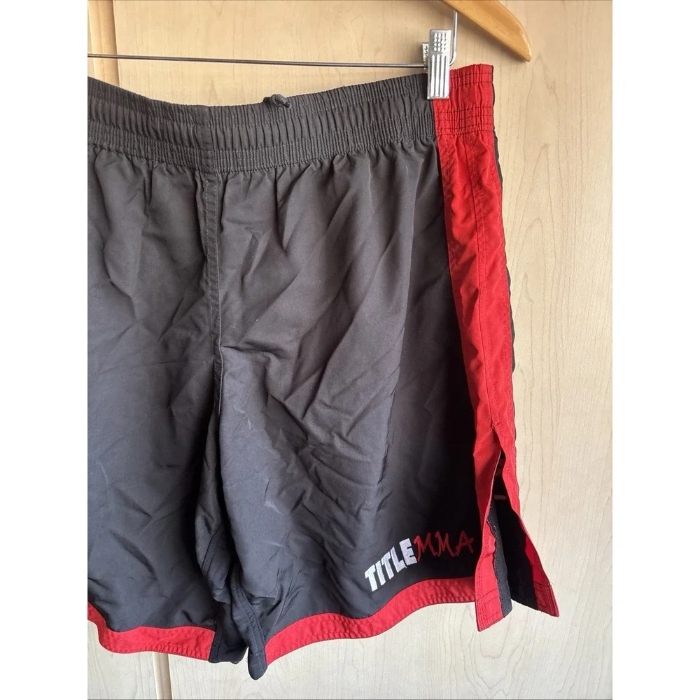 Title MMA Shorts Mens Large Black Boxing Fighting Martial Arts Compression MMA